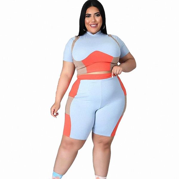 

plus size tracksuits large printing sports turtleneck stretch two piece suit women's clothes fashion color, Black