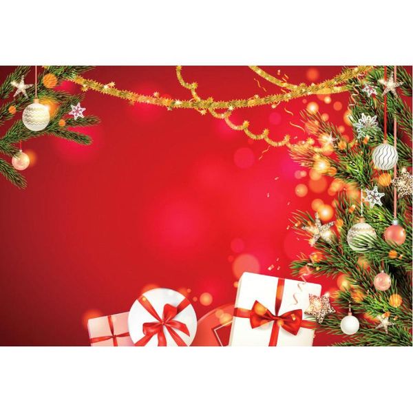 

party decoration xmas year backdrop family christmas tree colored balls red holiday pography background po booth