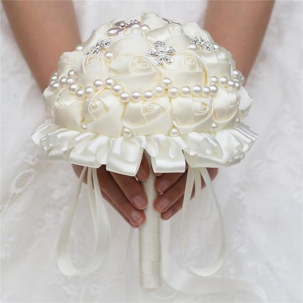 

wedding flowers accessories bouquets sweet 15 quinceanera flower pearls artificial bridesmaid bridal holding w225