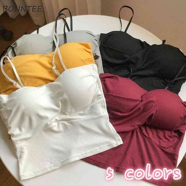 

camisole bottoming crop solid womens tanks simple elegant summer ruched ladies harajuku sling camis student trendy, White