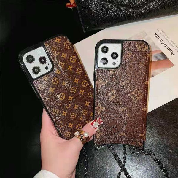 

wallet design brand phone cases for iphone 12 promax 12pro 11 pro xs max xr x 8 plus se2 with chain