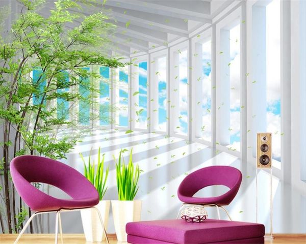 

wallpapers drop extended space background wallpaper custom 3d wall mural blue sky forest landscape papel de parede