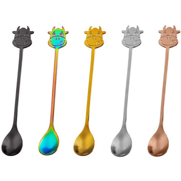 

spoons 5pcs stainless steel rust-proof coffee exquisite dessert