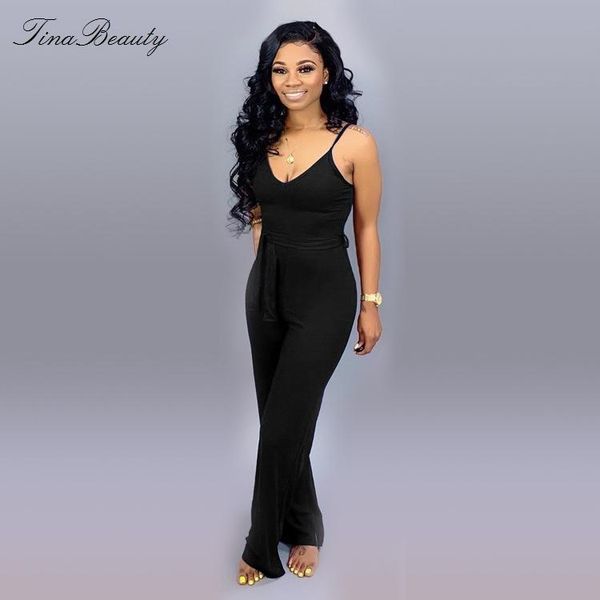 

women's jumpsuits & rompers tina beauty summer women runway casual strechy playsuits spaghetti strap womens jumpsuit plus size deep v b, Black;white