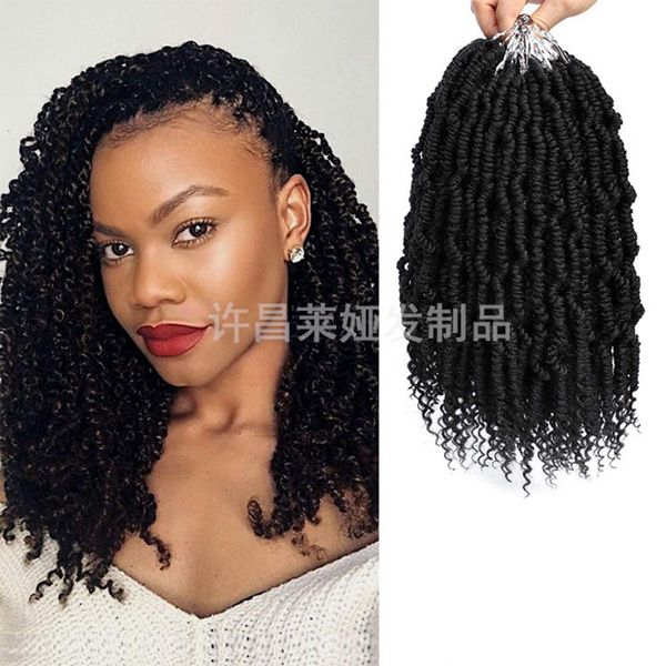 

rope bombtwist twisted spring braid synthetic fiber wig, Black