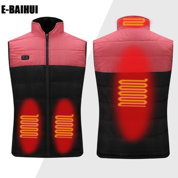 E-Baihui homens mulheres outdoor inverno colete aquecido 4 zona usb aquecimento waistcoat infravermelho aquecimento jaqueta de esqui térmico ciclismo roupas de pesca