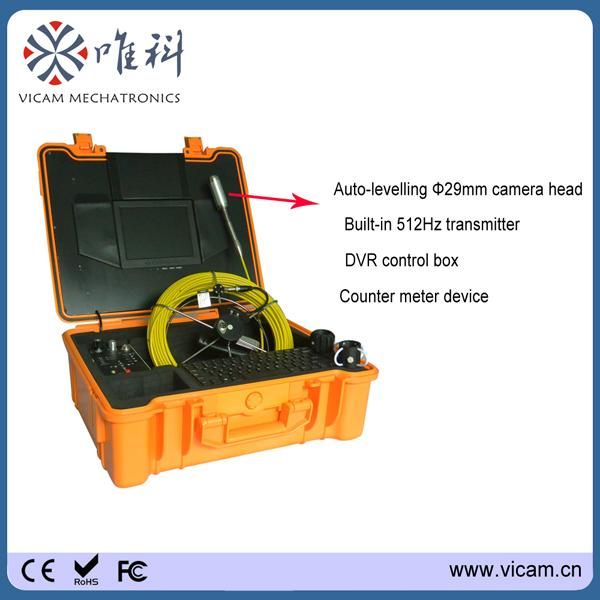

50m cable 8" color lcd monitor ventilating duct pipe sewer video inspection camera with meter counter v8-1288tc ip cameras