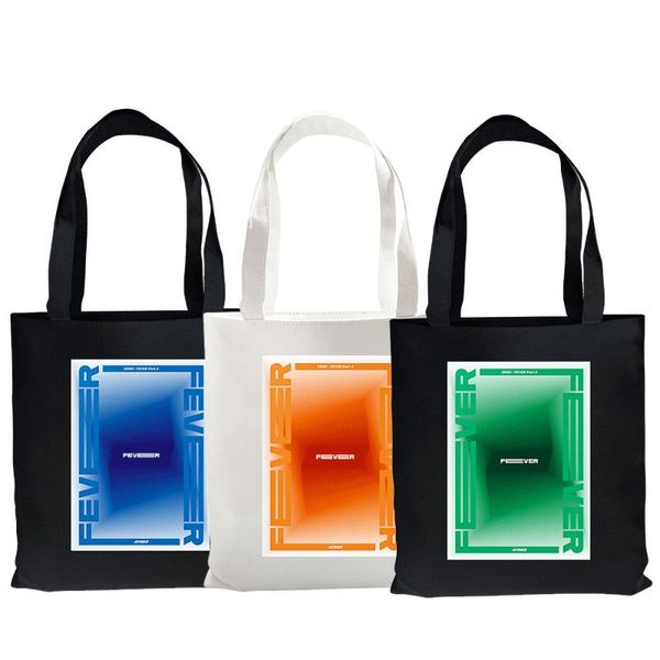 

waist bags ateez canvas tote bag atiny reusable bolsas hongjoong seonghwa yunho yeosang mingi wooyoung jongho lightweight eco shopper