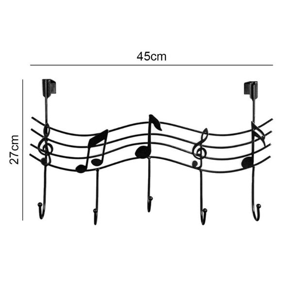 

hooks & rails wavy musical notes 5 wall mounted coat rack clothes door hanger elegant finish simple design decorative household