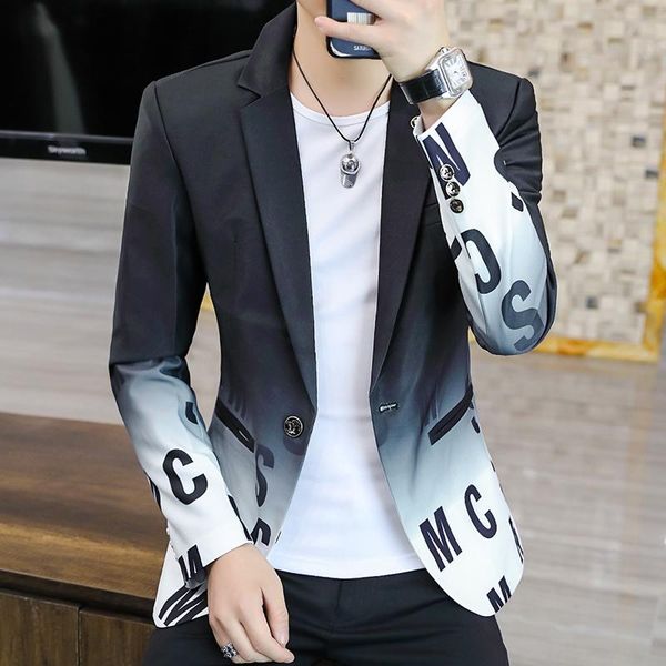 

men's suits & blazers 3xl small suit coat male korean version slim fashion casual business single west clothes spring and autumn, White;black