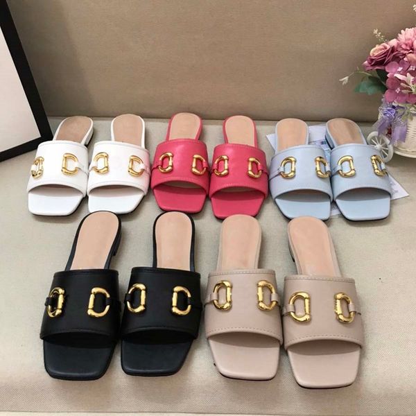 

slipper sandals flat slides designer shoes flip flops slippers with box, Black