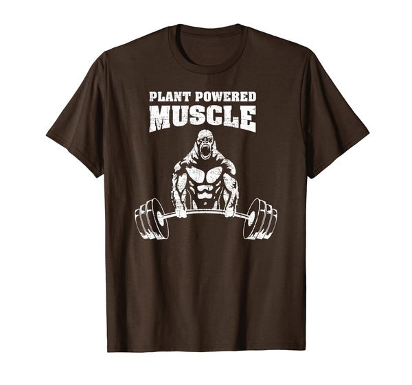 

plant powered muscle vegan power bodybuilding t-shirt, White;black