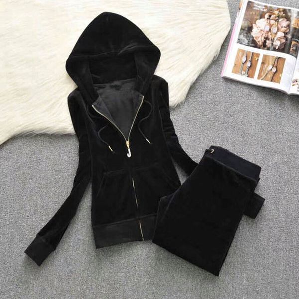 

velvet spring/fall/winter women's fabric tracksuits suit women large size sports set long sleeve zipper cl, White