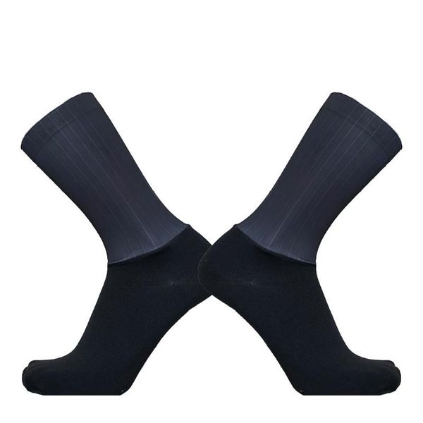 

sports socks silicone outdoor bike compression sport cycling men women road bicycle, Black