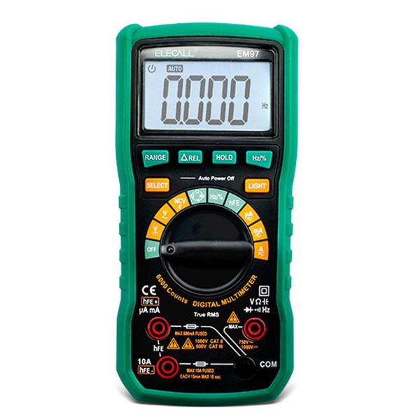 

multimeters elecall em97 capacitance multimeter true rms digital lcd backlight with capacitance/resistance measurement