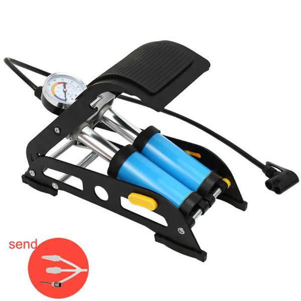 

bike pumps portable bicycle pump mini foot press high pressure dual tube tire inflator for mountain scooter basketball