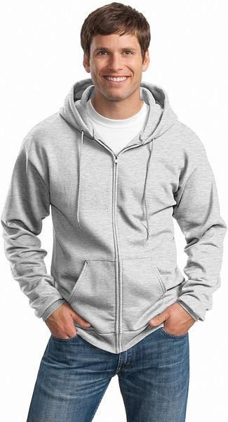 

port & company men's tall ultimate full zip hooded sweatshirt h4gg#, Black