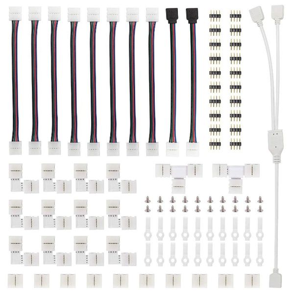 

modules 95pcs 4-pin led strip connector kit with t-shaped l-shaped connectors jumpers clips