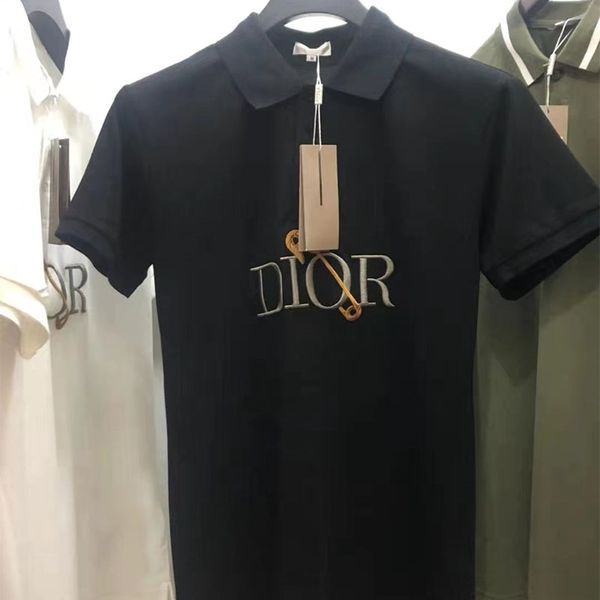 

2021ss summer short sleeve lapel casual polo new business men's fashion t-shirt, White;black