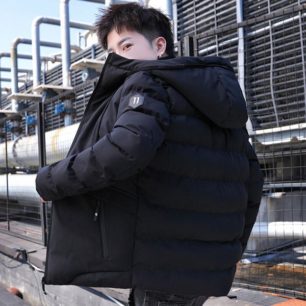 

Cotton winter coat 2021 new Korean fashion casual short cotton padded thickened down et men's, Black
