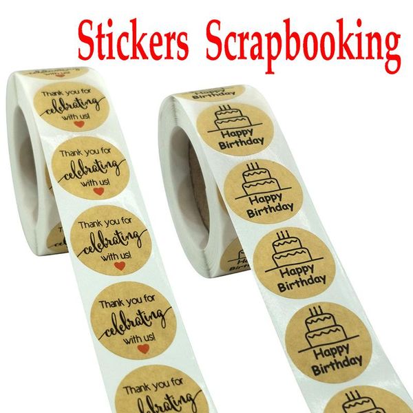 

gift wrap 500pcs/roll thank you stickers handmade sticker circle stationery for your order seal labels