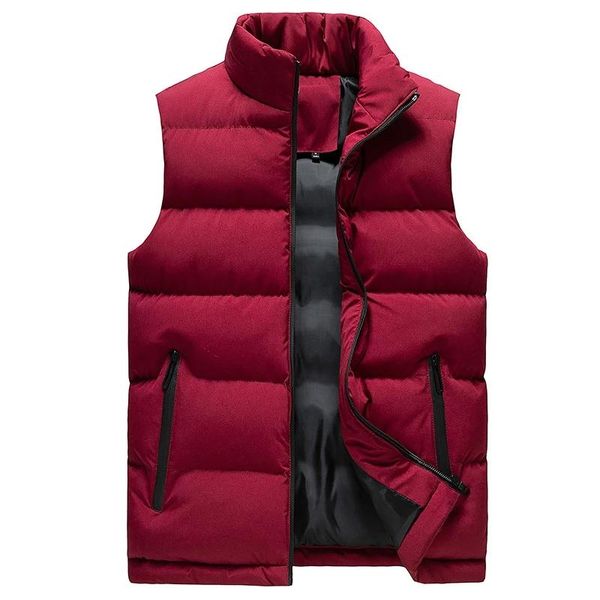 

men's vests 2021 winter jacket vest down cotton sleeveless plus size warm men clothing, Black;white