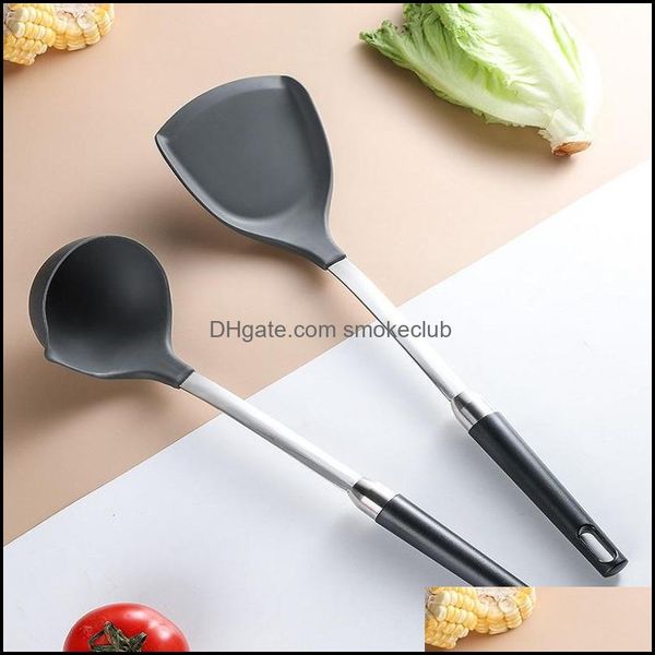 Cozinhar utensílios Cozinha Ferramentas Cozinha, Bar Jardim Home Garden Sile Turners Spata Sopa Colher Aço Inoxidável Lidar com Resistente ao Calor Pan Tur