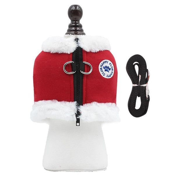 

dog apparel pet warm chest and winter plus velvet vest type small medium leash