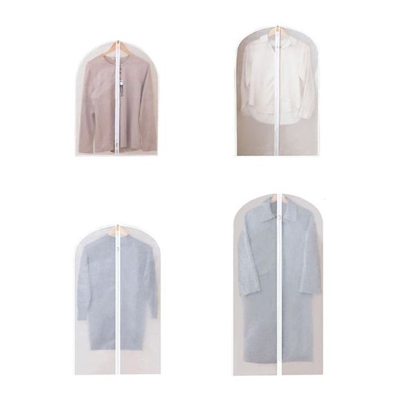 

pcs full zipper translucent clothes cover protector dustproof hanging clothing storage boxes & bins