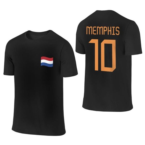 

men's t-shirts men t-shirt memphis depay 10 netherlands clothes double-sided printing t shirt cotton o-neck tee tshirt for fans, White;black