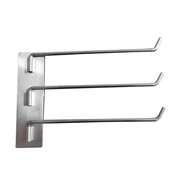 

towel racks 180 degree rotating pendant 3 layers lightweight punch rack easy install silver arc sturdy rustproof bathroom