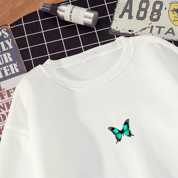 

women's hoodies & sweatshirts winter autumn oversized women harajuku butterfly print hooded aesthetic hoodie ladies hoody streetwear, Black