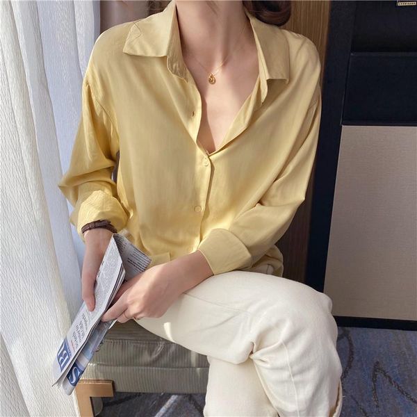 

women's blouses & shirts women casual vintage button shirt and bluse spring autumn korean fashion clothes 2021 wpy2638, White