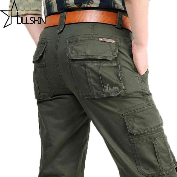 

men's pants brand mens fashion military cargo multi -pockets baggy men casual trousers overalls army joggers 2155 7t2w, Black