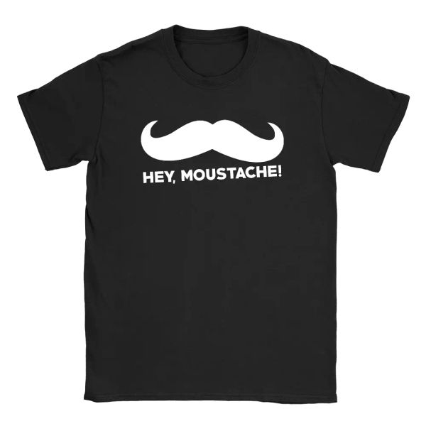 

hey moustache mens t-shirt impractical jokers gift funny joke, White;black