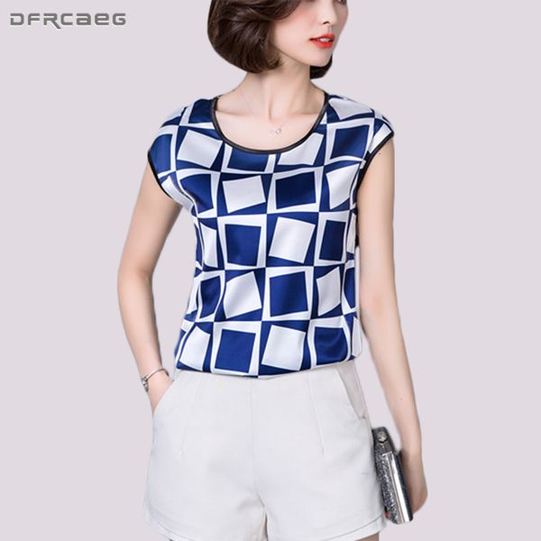 

women's t-shirt -5xl plus size t women summer fashion tee femme imitated silk print tshirts sleeveless t-shirt 2jls, White