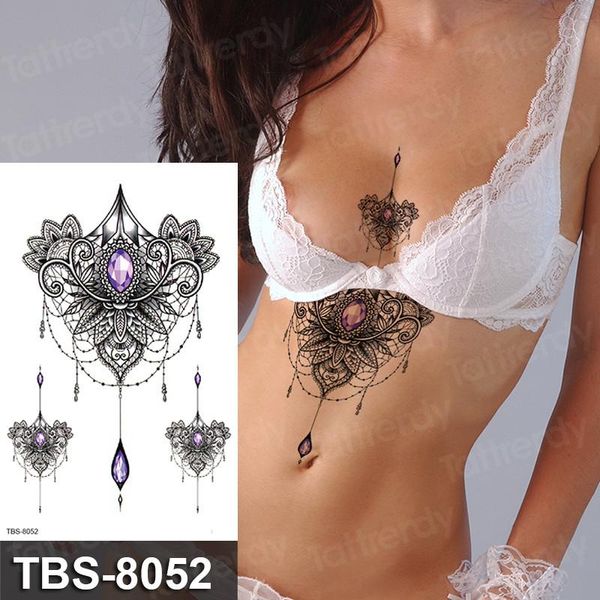 

temporary tattoos black henna lace mandala sticker for women butterfly mehndi flower fake tatoo feather tattoo lotus