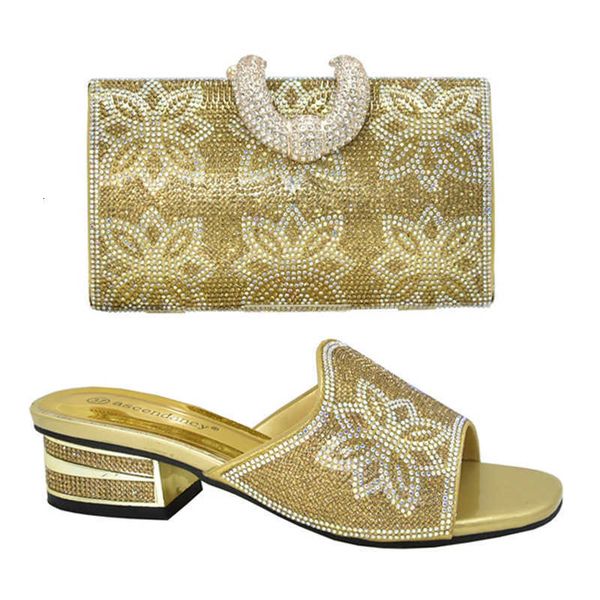 

2021 wedding dinner bag with shoes low heel fashion sandals rhinestone, Black