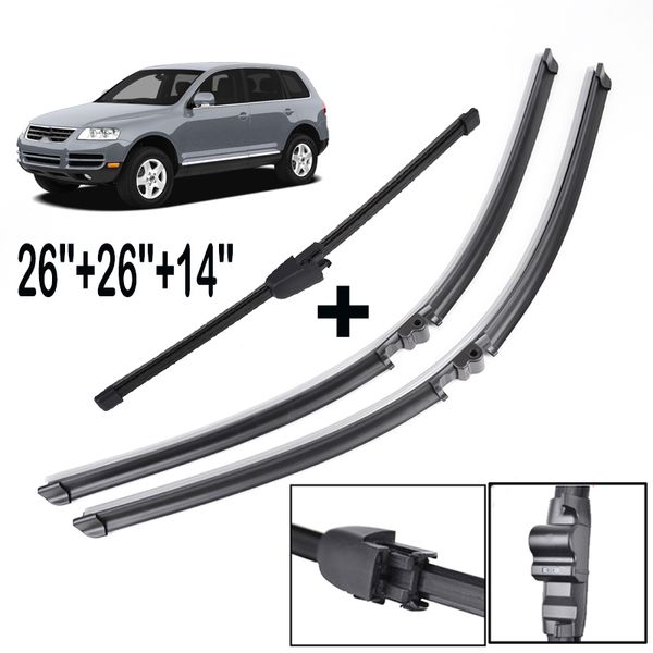 Misima Windshield Windscreen Blades набор подходит для 2003-2006 гг. VW Touareg Переднее заднее стеклоокнаторное лезвие стеклоочистителя 2004 2005