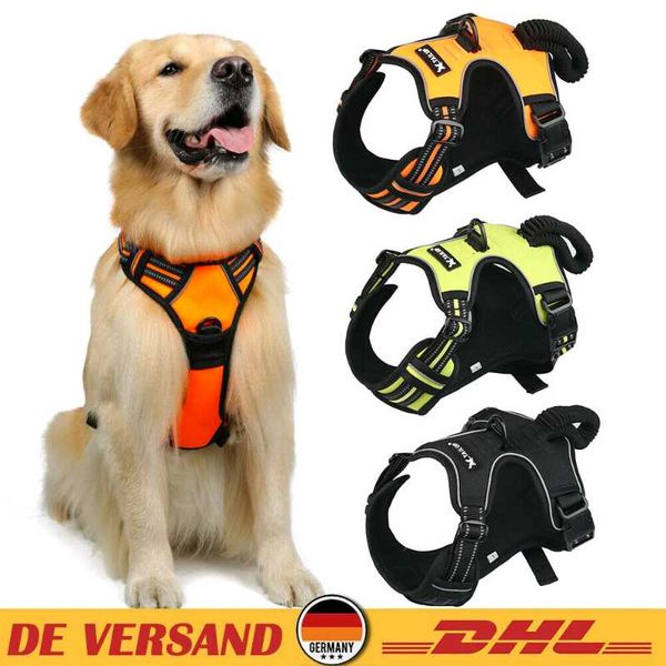 

dog collars & leashes s/m/l/xl harness no pull adjustable reflective pet vest for walk out small medium large collar