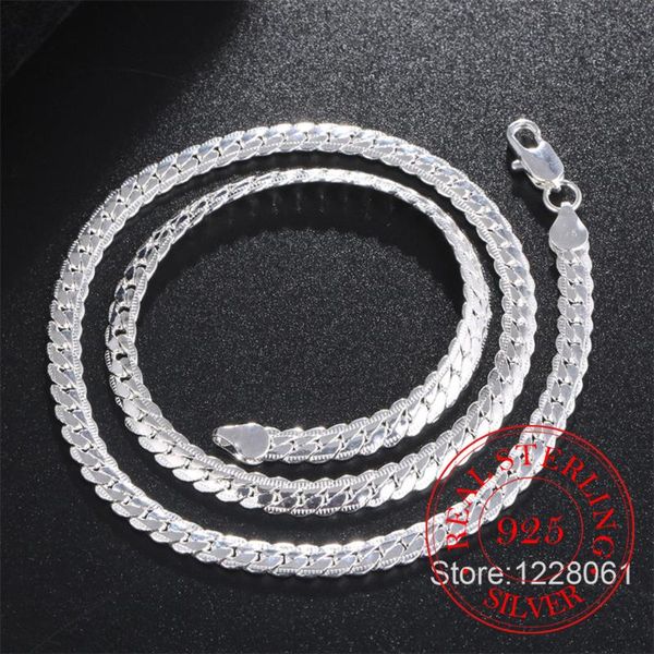 

chains 925 sterling silver necklace flat snake chain necklaces for women men fashion jewelry wedding party gift