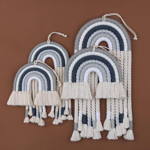 

decorative objects & figurines rainbow hanging handmade weaving ornament nordic baby kids room wall decor nursery home accessories au25 21