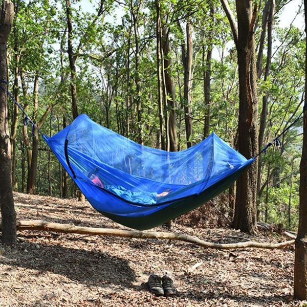 

outdoor games & activities parachute hammock with mosquito net portable camping hanging bed sleeping swing breathable resistance 260