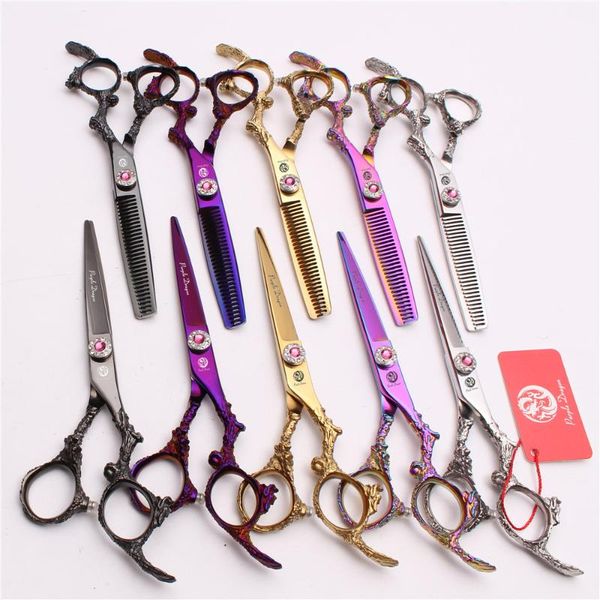 

hair scissors 6.0" 17.5cm 440c purple dragon hairstyle hairdressing thinning cutting shears professional z9005
