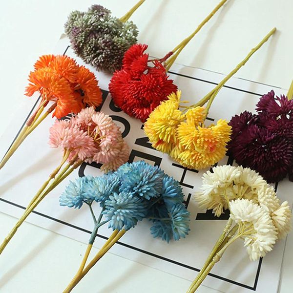 

decorative flowers & wreaths artificial hydrangea flower soft rubber rice seed succulent home garden decor