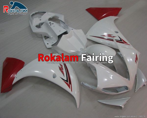 

road bike fairings for yamaha yzf r1 yzf-r1 2009 2010 2011 yzf1000 r1 09 10 11 white red aftermarket bodyworks (injection molding)