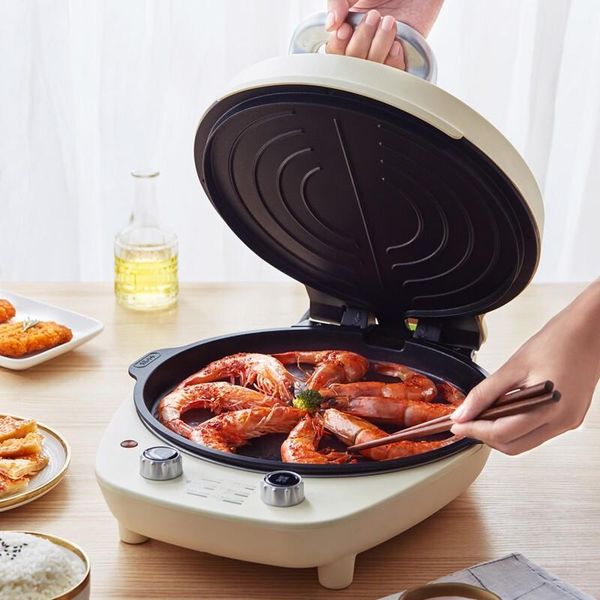 

bear 220v electric baking pan, removable and washable double-sided heating pancake grilling machine sandwich maker pans