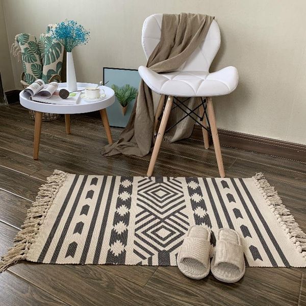 

carpets ethnic persian cotton tassel home weave welcome foot pad bedroom study room floor rugs morocco tapestry prayer mattress