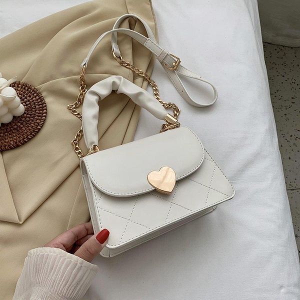 

evening bags pu leather handbags for women 2021 small hearts sequined chain shoulder cross body bag elegant lady daily travel