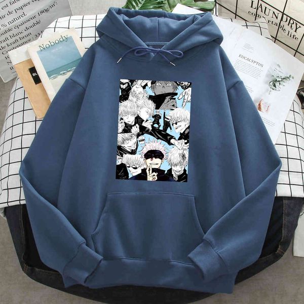 

jujutsu men's and women's hoodi, long sved sweaters, kaisen prints, goku, harajuku animation sweatshirts, Black
